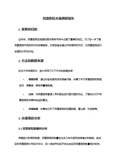 2024年民营医院市场调研报告