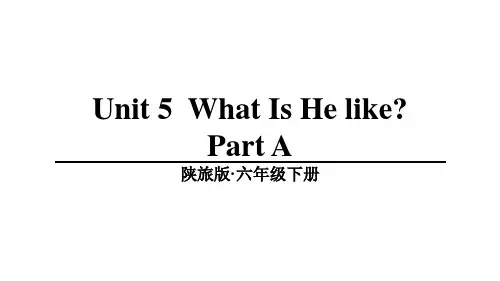 陕旅版小学英语Unit5WhatIsHeLike？partA课件