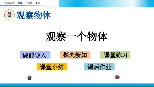 北师大三年级上册数学教学课件-观察一个物体