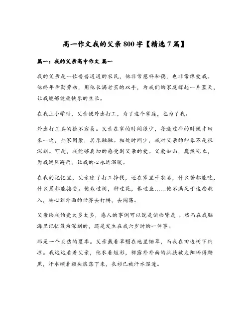 高一作文我的父亲800字【精选7篇】