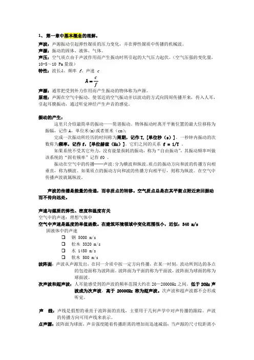 建筑声学基本知识