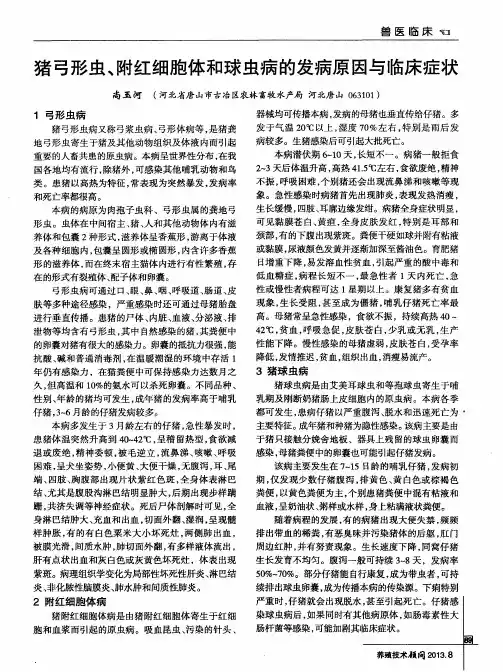 猪弓形虫、附红细胞体和球虫病的发病原因与临床症状