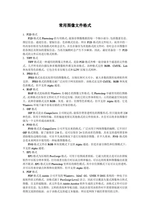 photoshop常用图像文件格式