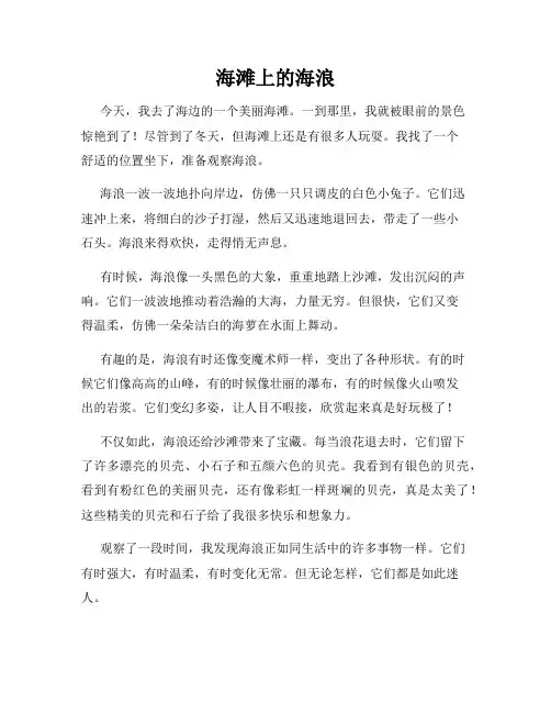 小学三年级作文这儿真美范文海滩上的海浪