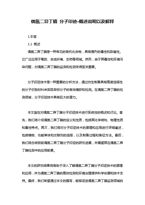 偶氮二异丁腈 分子印迹-概述说明以及解释