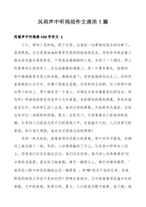 风雨声中听残荷作文通用1篇