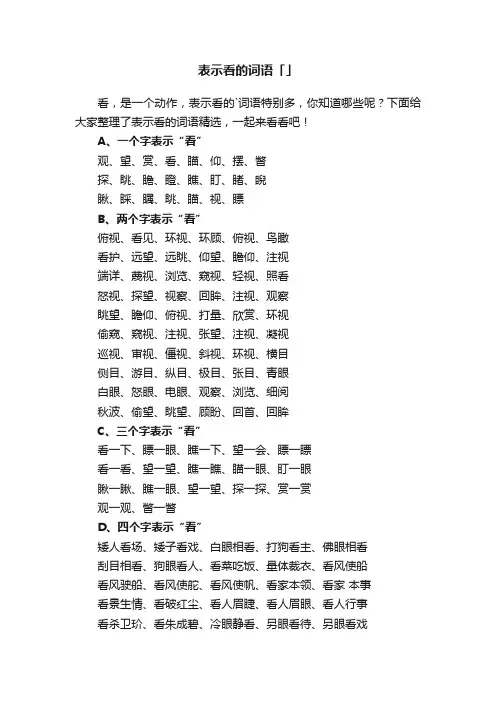 表示看的词语「精选」
