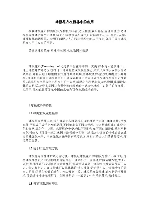 球根花卉在园林中的应用