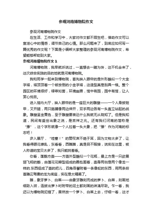 参观河南博物院作文
