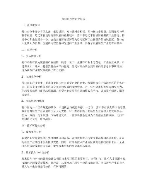 营口可行性研究报告
