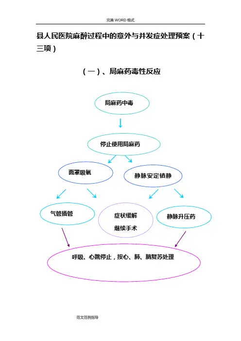 麻醉过程中的意外和并发症处理流程图