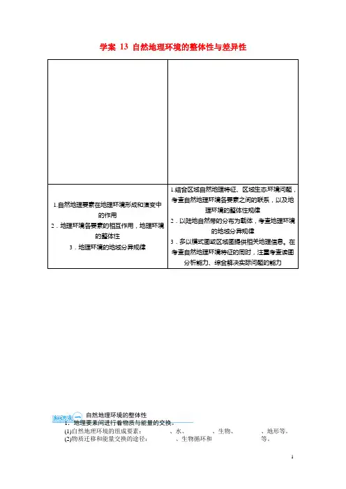 高考地理总复习(基础自主梳理+随堂巩固落实)自然地理