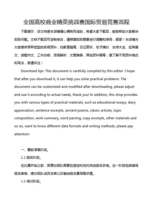 全国高校商业精英挑战赛国际贸易竞赛流程
