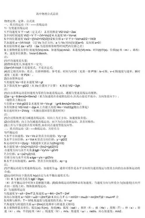 高中物理公式总结 (3)