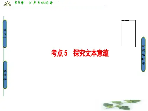 江苏省高考语文大一轮复习(课件)第3部分 第1章 专题2 第3节 考点5 探究文本意蕴