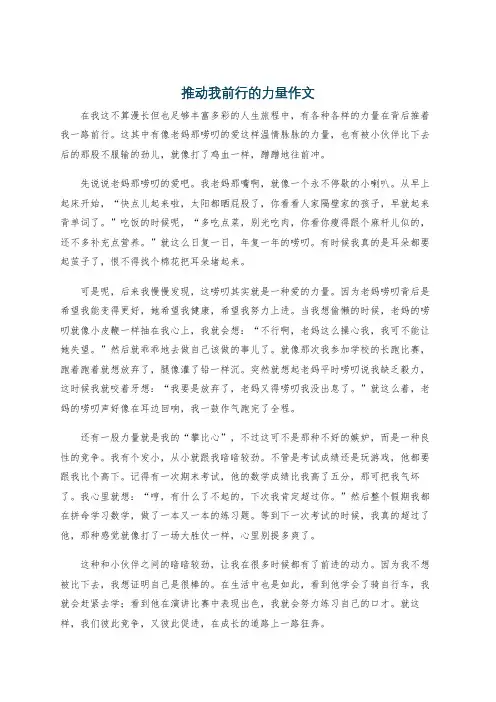 推动我前行的力量作文