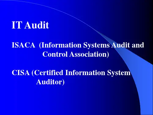 IT审计与控制模型COBIT(同济大学 刘仲英教授)共61页文档