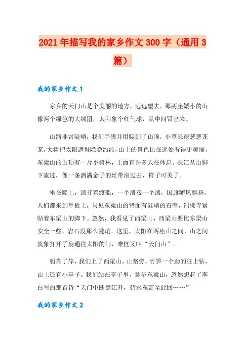 2021年描写我的家乡作文300字(通用3篇)