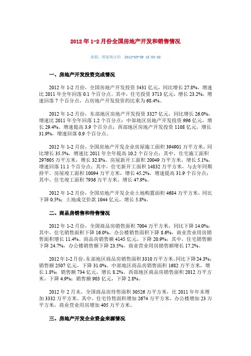 国家统计局房地产业数据.doc