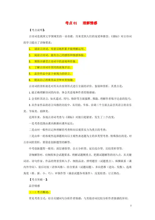 2024年中考语文阅读提升大点兵考点1