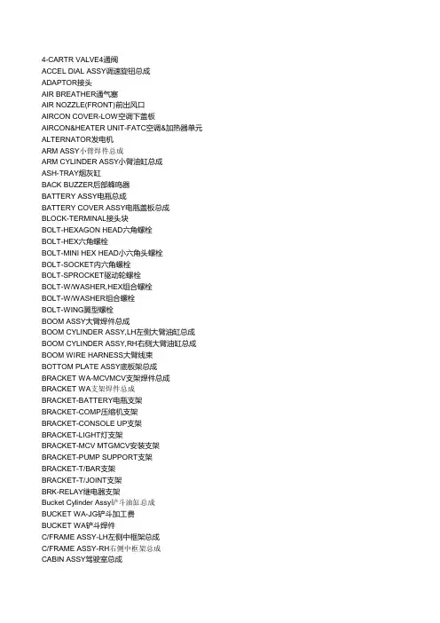 机械类-挖掘机专业词汇
