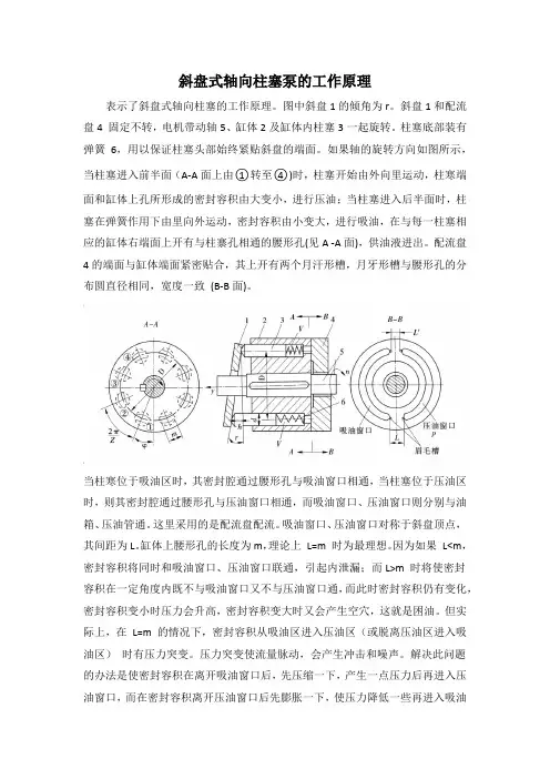 斜盘式轴向柱塞泵的工作原理