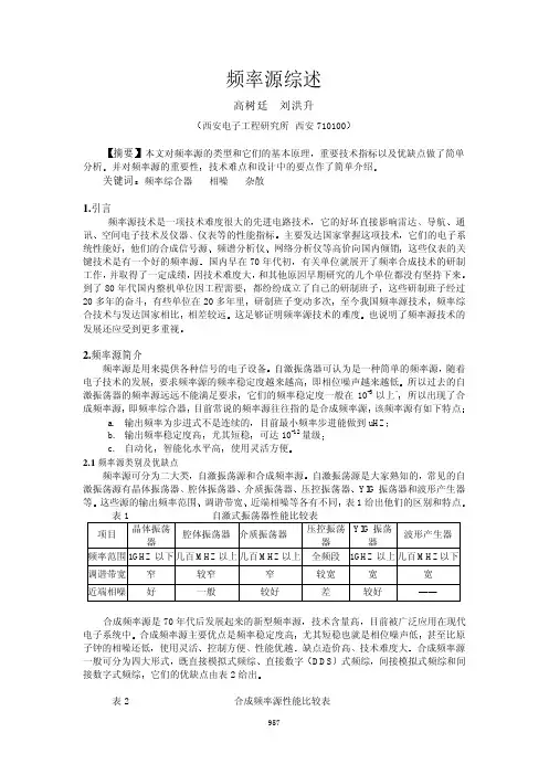 频率源综述