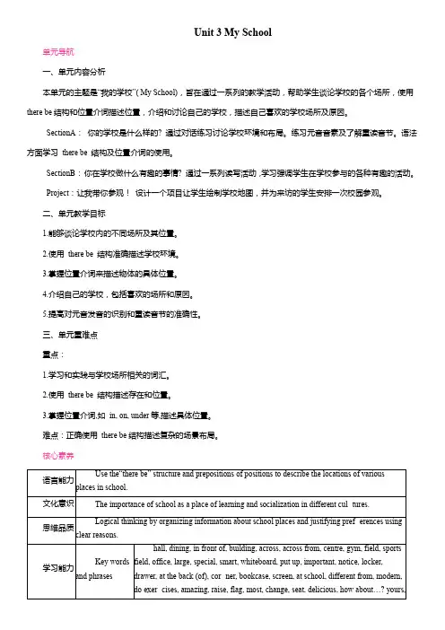 Unit+3+My+School同步教案+2024-2025学年人教版(2024)七年级英语上册