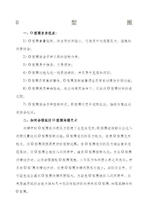 O型密封圈沟槽尺寸