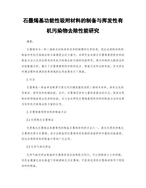 石墨烯基功能性吸附材料的制备与挥发性有机污染物去除性能研究