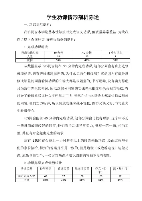 学生作业情况分析报告