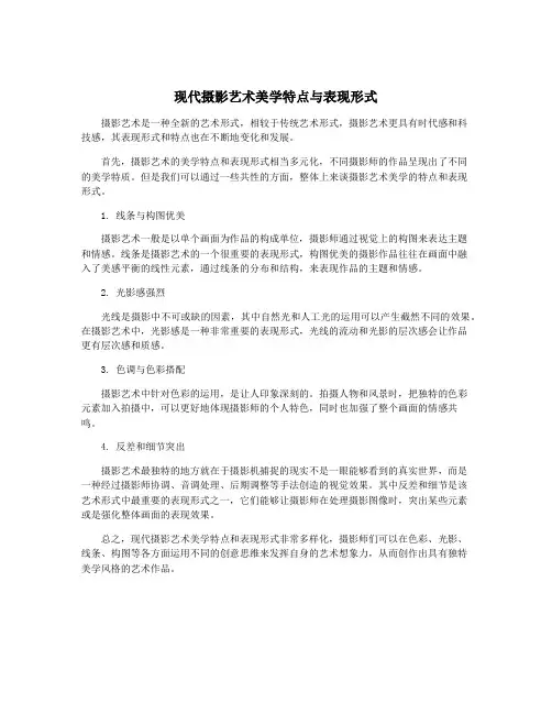 现代摄影艺术美学特点与表现形式