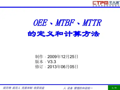 TPMOEE,MTBF,MTTR讲义讲解