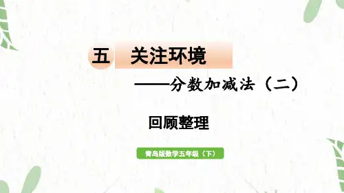青岛版数学五年级(下册)关注环境——分数加减法(二)回顾整理