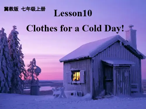 七年级英语上册 Unit 2 Lesson 10 Clothes for a Cold Day课件 (新版)冀教版