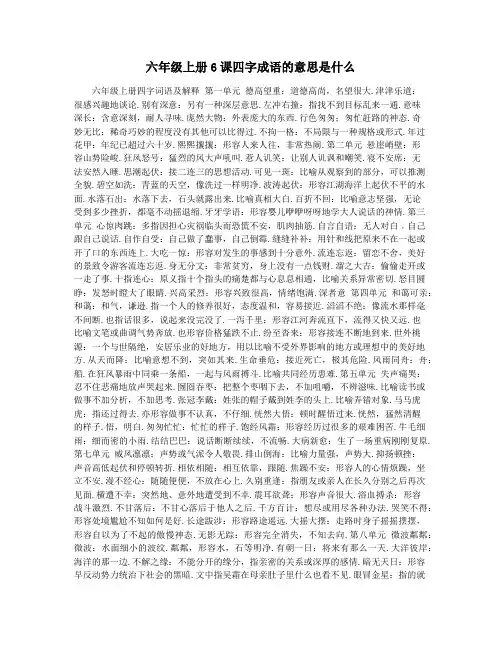 六年级上册6课四字成语的意思是什么