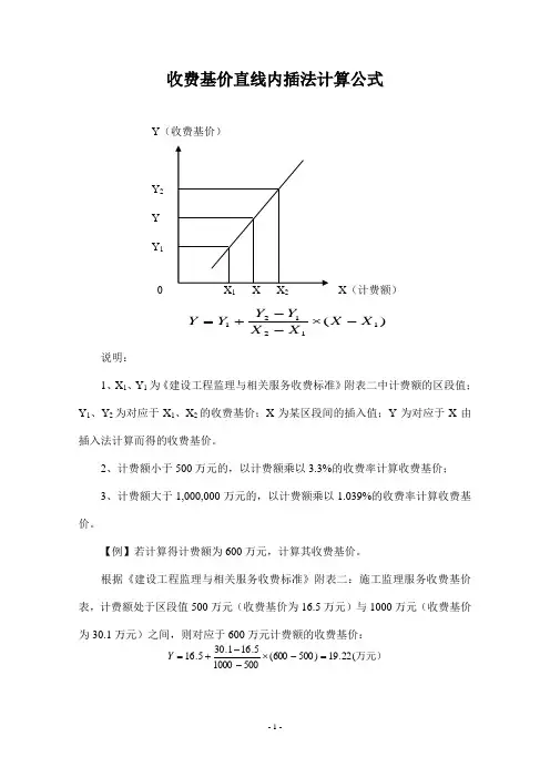监理与相关服务收费标准-直线内插法计算