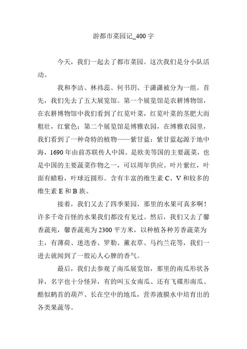 游都市菜园记_400字