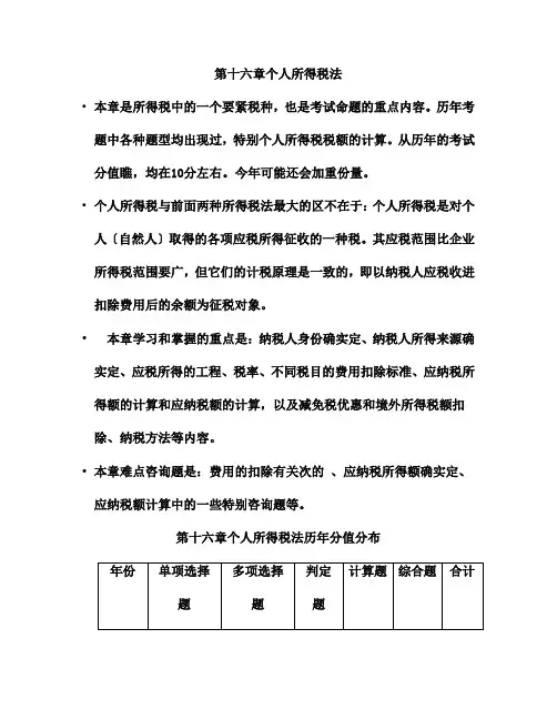个人所得税法知识讲义