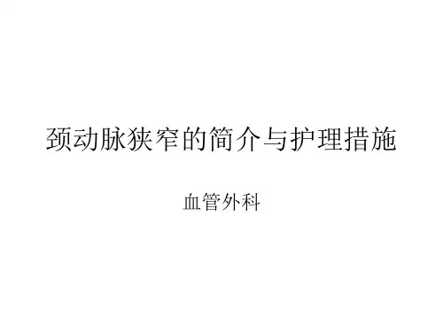 颈动脉狭窄的简介与护理措施PPT课件