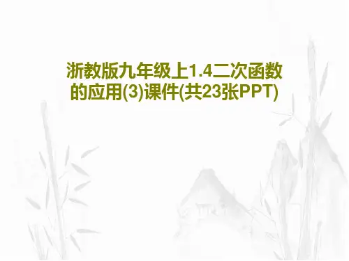 浙教版九年级上1.4二次函数的应用(3)课件(共23张PPT)25页PPT