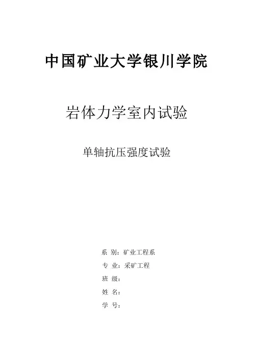 单轴抗压强度试验