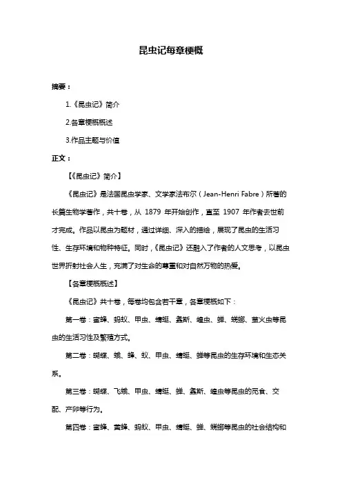 昆虫记每章梗概