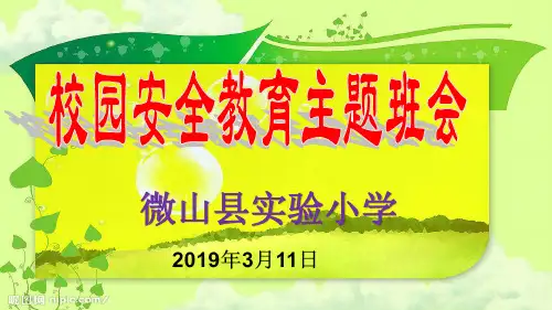校园安全教育主题班会ppt课件