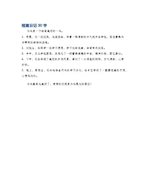 短篇日记30字