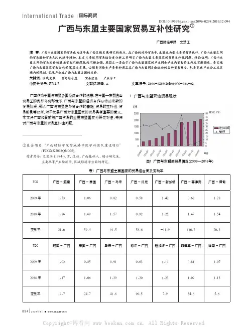 广西与东盟主要国家贸易互补性研究