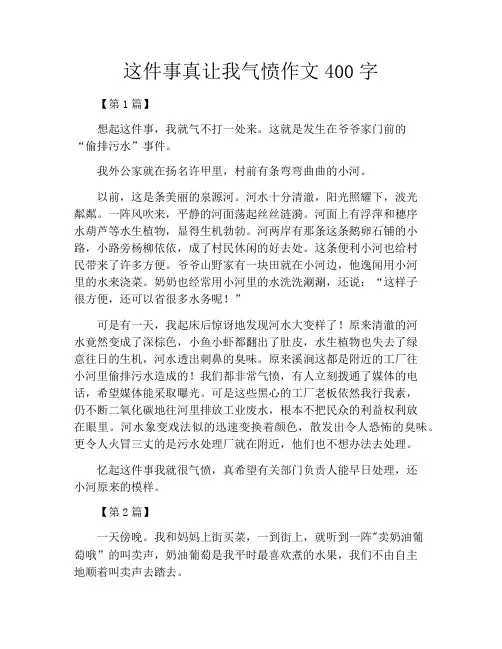 这件事真让我气愤作文400字