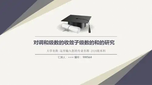 对调和级数的收敛子级数的和的研究毕业论文答辩模板