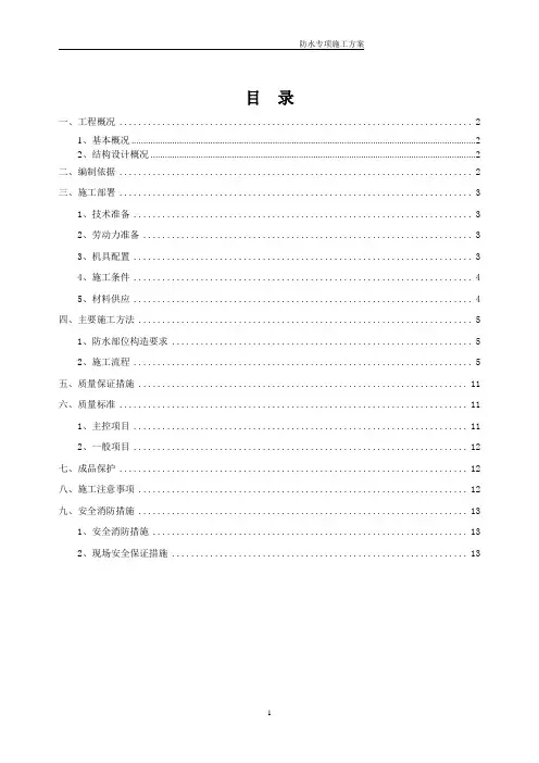 防水专项施工方案