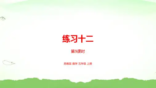 09练习十二五年级上册数学苏教版
